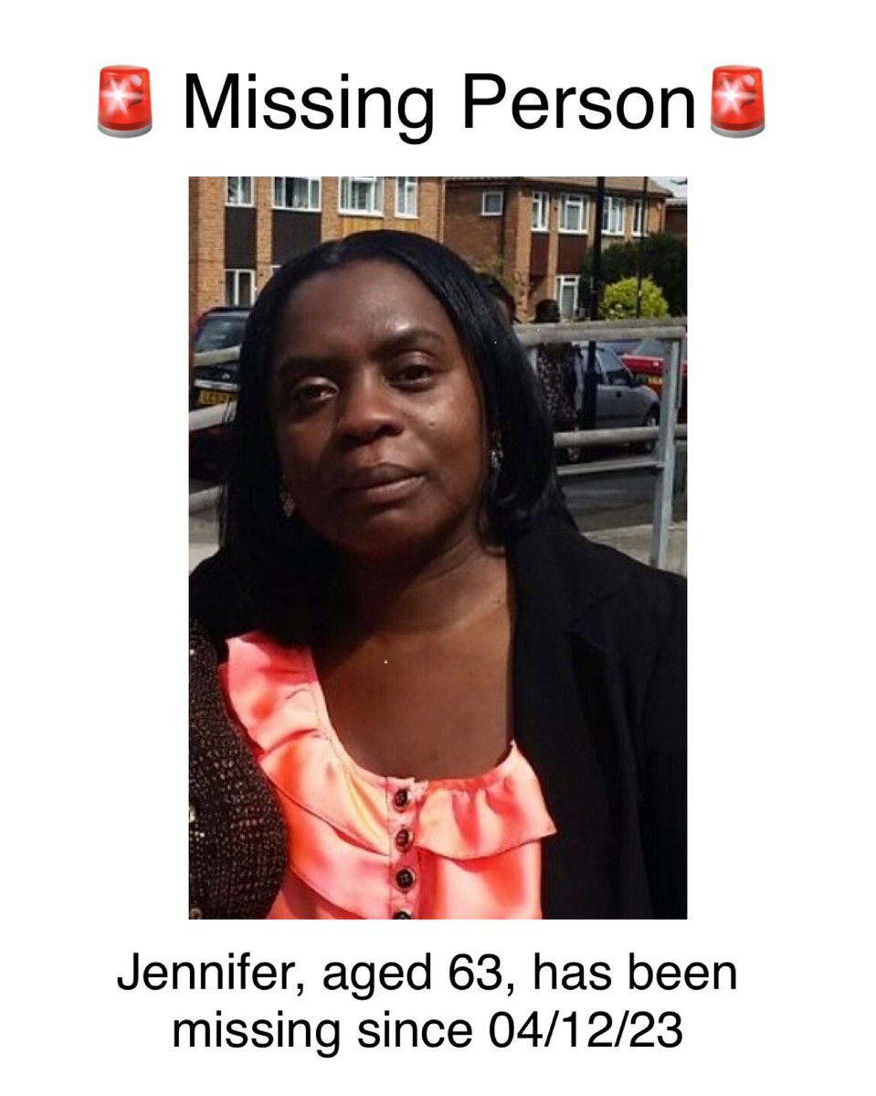 Blackthingsuk's tweet photo. 🚨Missing Person 🚨

Jennifer from the Brockley /Lewisham area in south London has not been seen or spoken to since December 4, over a month ago. 

Police are now appealing for help to find the missing 63-year-old 🙏🏾

If seen, please call 999 and quote 4593/13JAN24 https://t.co/6TAAcs8sW8