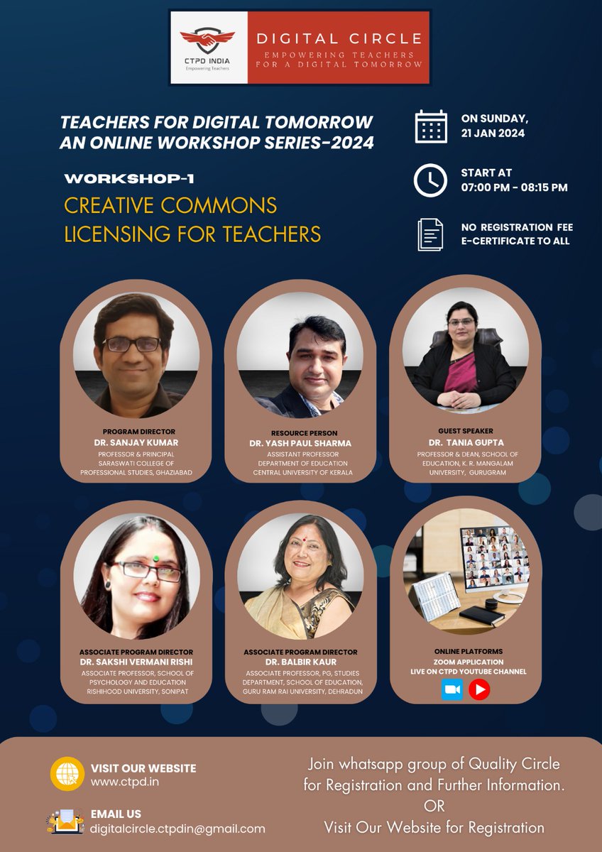 ctpdin's tweet image. Digital Circle of CTPD India presents workshop on  CREATIVE COMMONS LICENSING FOR TEACHERS
Registration Link :
forms.gle/Pnzj7bbHoCZVAj…
WhatsApp  Group Link : chat.whatsapp.com/LGJDaltCz9r0sS…

#digitalcircle #CTPDIndia #CTPD #digitalliteracy #digitalliteracyskills #DigitalLearning #NEP2020