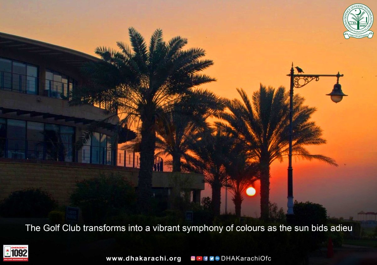 DHAKarachiOfc's tweet photo. Every sunset at the Golf Club paints a masterpiece in the sky
#DHAGolfClub
#DAGC
#Chalets
#GolfClubChalets
#Phase8
#familygettogether❤️
#DHAKarachi https://t.co/OoG7HX0jH6