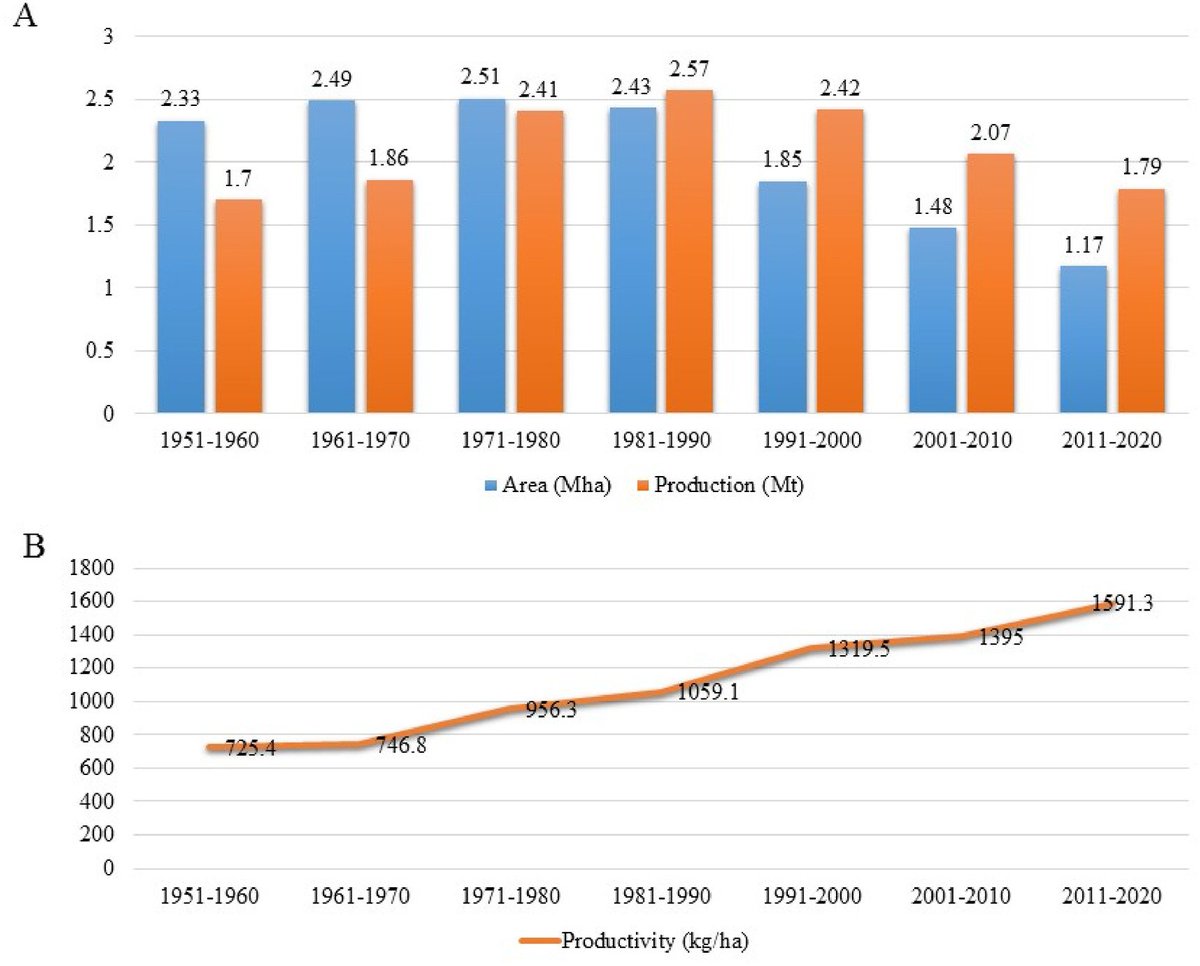Enhancing Finger Millet for Nutritional Security: Omics and Molecular Breeding #SustainableAgriculture Delving into the fusion of omics and breeding for better Finger millet crops. #Nutrition #FoodSecurity 
Details: doi.org/10.1016/j.crop…