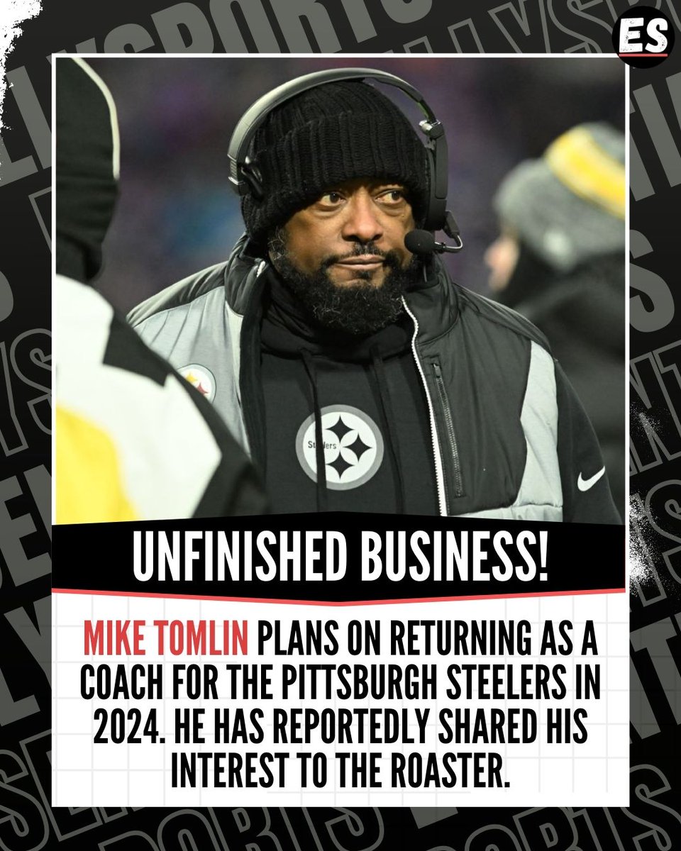 ES_sportsnews's tweet image. Mike Tomlin sets his sights on the Steelers in 2024! 👀🏈

#miketomlin #pittsburghsteelers #nflnews #nfl #nflfootball