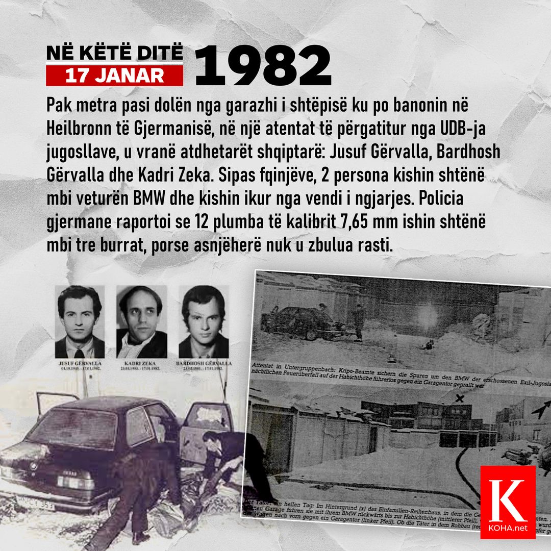 42 vjet më parë, u vranë Jusuf Gërvalla, Bardhosh Gërvalpa dhe Kadri Zeka