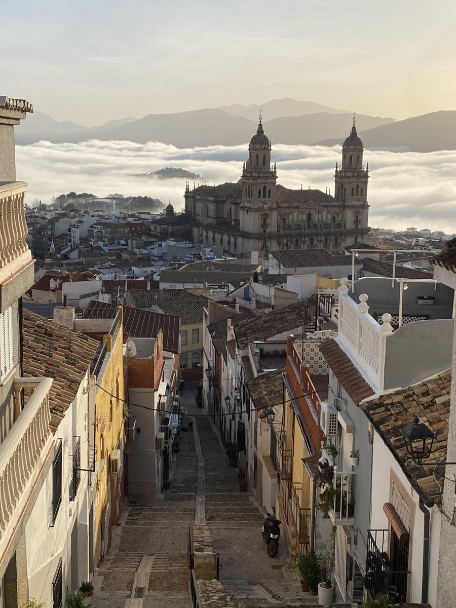 checar86's tweet photo. Así amanece en Jaén. Con su majestuosa catedral por encima de la niebla. @tiempobrasero @HimarGonzalez @A3Noticias https://t.co/HypYHQDoGC