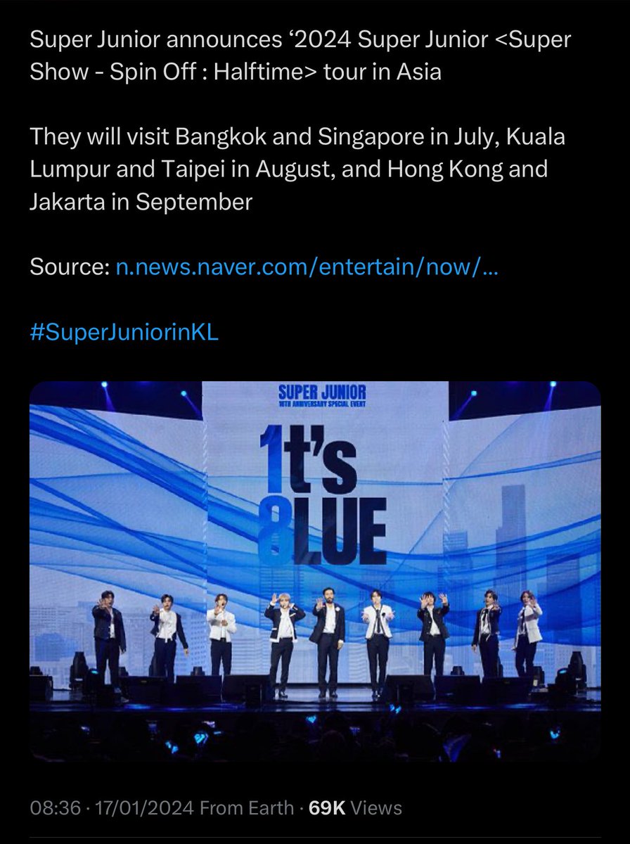TiraSahar's tweet photo. BRO THESE KPOP CONCERT ANNOUNCEMENTS HAPPENED IN LESS THAN 24 HOURS ! From IU to SUJU to CNBLUE. KL IS IN THE LIST 🥹 https://t.co/ptnAHoN0xV