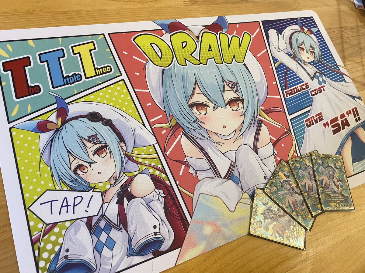 プレイマット届いた！ めちゃくちゃ印刷綺麗！！ TTTちゃんいっぱいで