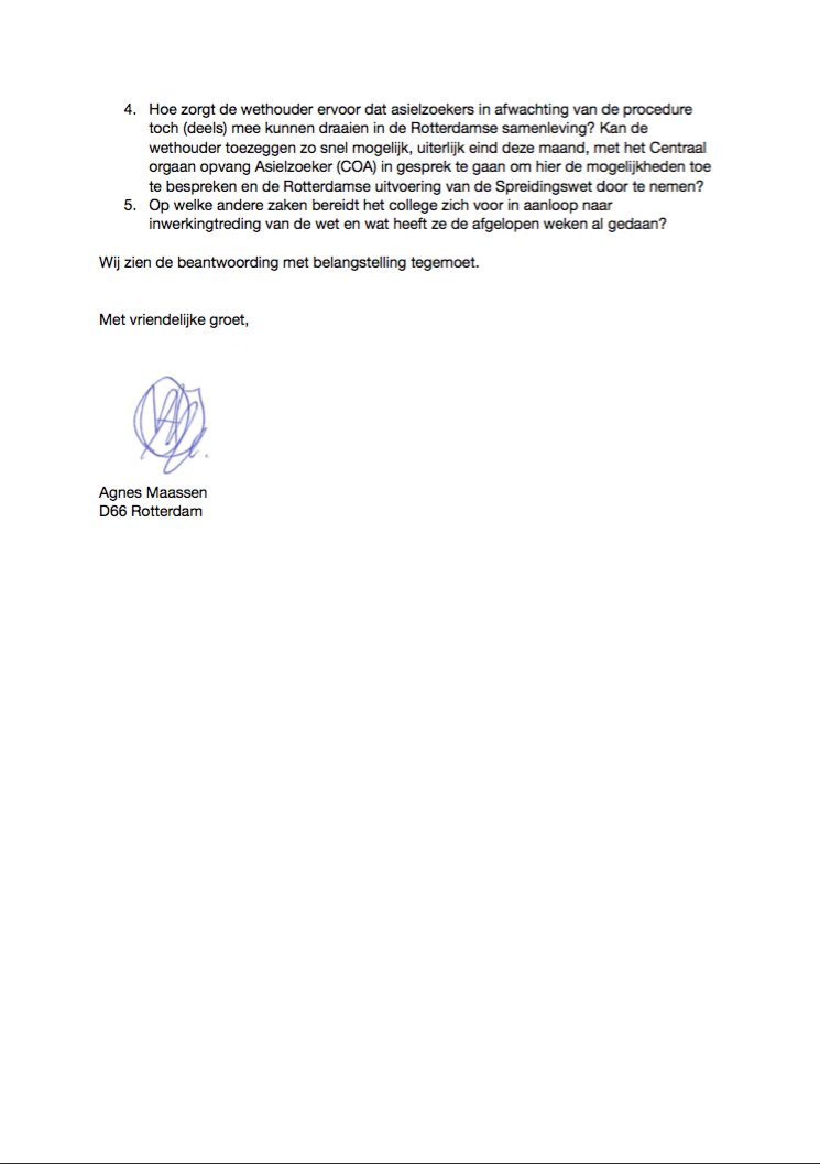 De #spreidingswet kan op steun rekenen van de Eerste Kamer. Goed nieuws! Dat betekent dat we ook in Rotterdam aan de bak moeten om snel goede en menswaardige opvang te realiseren. Wij willen van het college weten hoe ze dat gaan aanpakken, daarom hebben wij vragen gesteld.