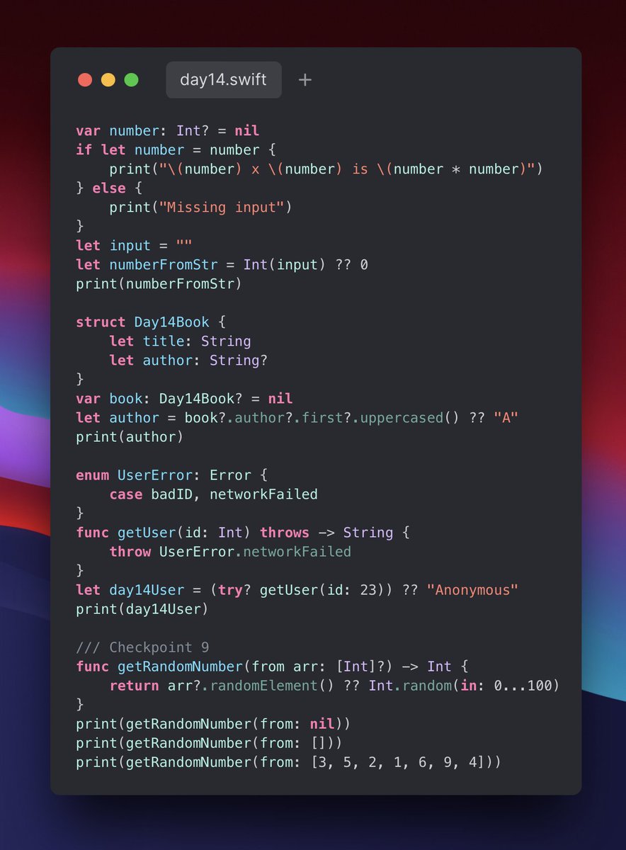 sizaan55's tweet photo. 🎉 I just finished Day 14 of the #100DaysOfSwiftUI at https://t.co/SIZnvmvXBI via @twostraws
#LearnSwiftUI #iOSDevelopment #iOS #iOSDevelopment #LearnSwiftUI #SwiftLang #SwiftCommunity #SwiftUIChallenge #Xcode #AppDevelopment https://t.co/OiSnd6Cgsx