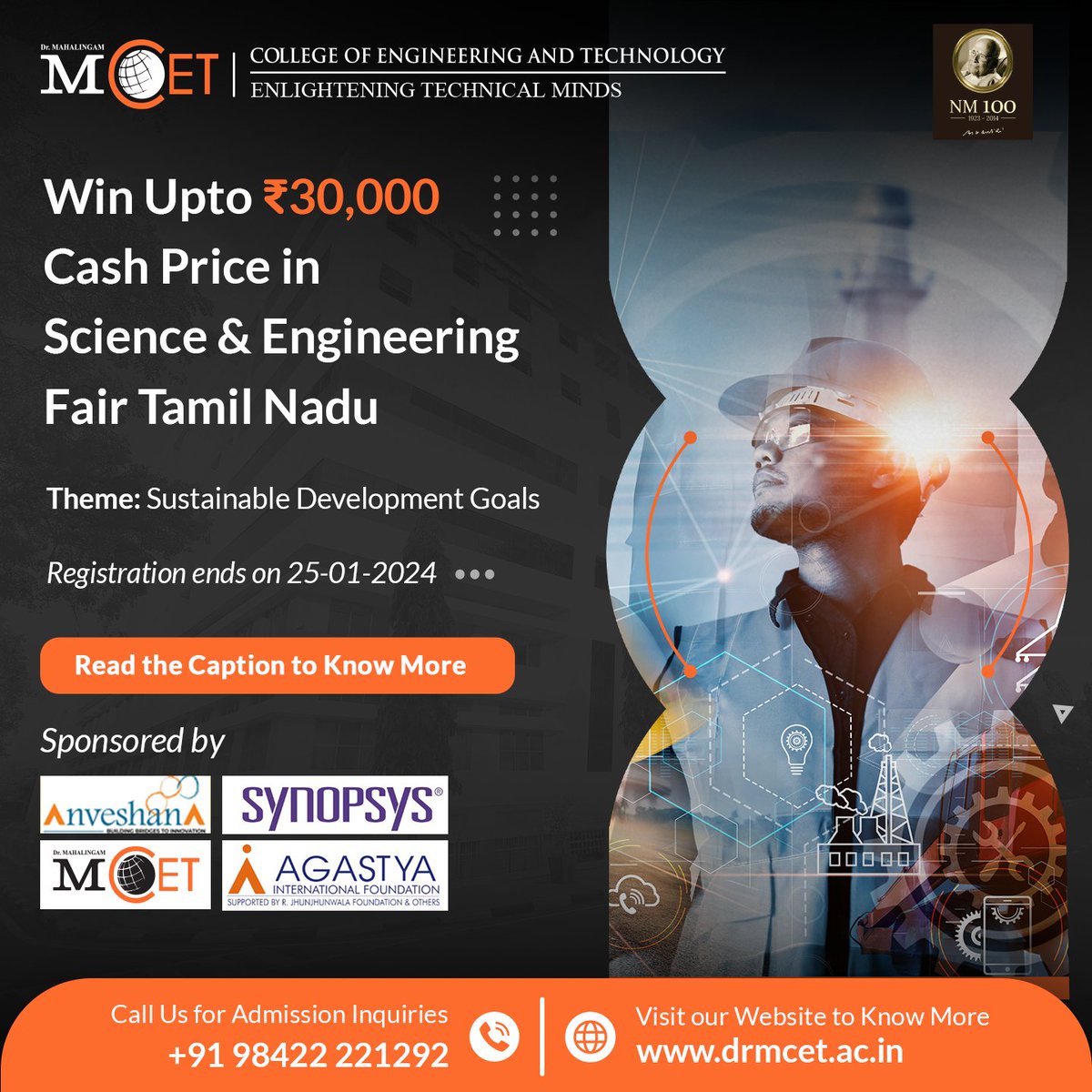 drmcet_ac_in's tweet image. Attention,  Students! The Science &amp;amp; Engineering Fair  awaits your innovative ideas! Register now before January 25, 2024.
We invite all interested students to be a part of this incredible opportunity.
For Reg: drmcet.ac.in/anveshana/
#engineeringfair #mcetcollege #mcetpollachi