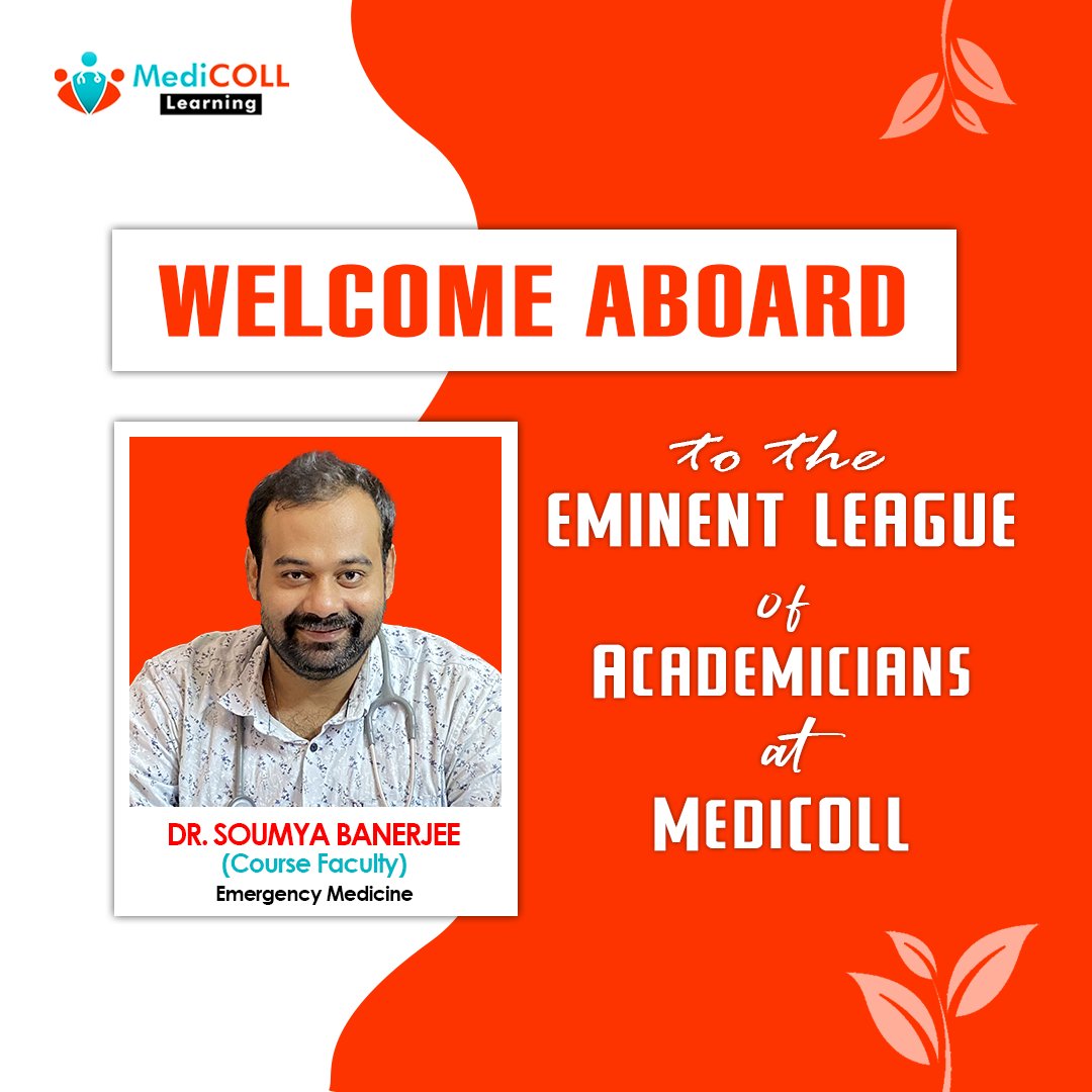 Thrilled to introduce the latest member of our healthcare dream team, Dr. Soumya Banerjee, as the Course Faculty for #MediCOLL. 
.
.
.
#CourseDirector #CourseFaculty #Course #Director #fellowshiprograms #wishing #future #endeavors #medical #healthcaresector #doctors #learning