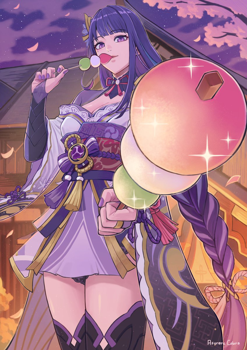 AfureruColors's tweet photo. Tricolor Dango 🍡✨

#GenshinImpact #RaidenShogun #FanArtContest #原神 #雷電将軍 https://t.co/RGqL7qMTr6