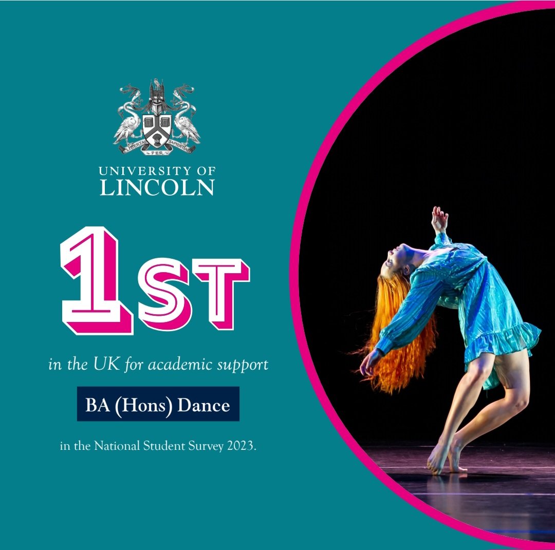 BA Hons Dance/ MA Choreo UoL (@uol_dance) on Twitter photo We are 1st in the UK for Academic Support in Dance (NSS, 2023). This is a team effort across the whole university. Working with <a href="/LibraryUoL/">The libraries of the University of Lincoln</a>, we ensure that our students have access to quality tutoring, writing centres, study skills workshops, and tech support!
#Dance #Academic We are 1st in the UK for Academic Support in Dance (NSS, 2023). This is a team effort across the whole university. Working with <a href="/LibraryUoL/">The libraries of the University of Lincoln</a>, we ensure that our students have access to quality tutoring, writing centres, study skills workshops, and tech support!
#Dance #Academic