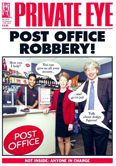#PostOfficeScandal Latest edition of @PrivateEyeNews on sale. Please support your newsagent & get a copy today. Along with the likes of @ComputerWeekly & @nickwallis we would not be where we are today without their dogged reporting on this horrific scandal 👇#MrBatesvsPostOffice