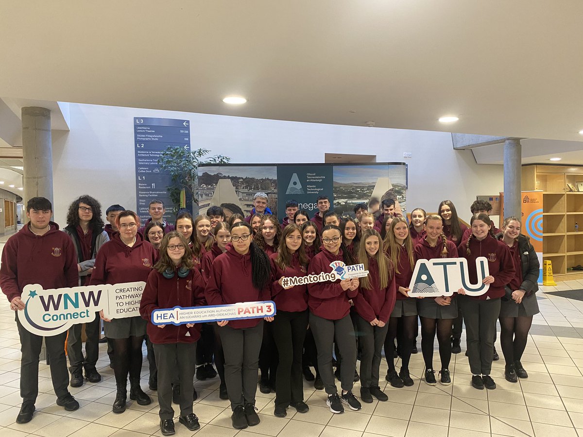 ATUDonegal_'s tweet photo. Welcoming secondary school students  participating in the #StriveMentoring event being hosted on campus today. 🎉 

#WNWCONNECT #CreatingPathwaystoHigherEducation #TheForceOfMentoring
#AccesstoHigherEducation #Path3 #Inclusion #Diversity https://t.co/o5bikIrxcQ