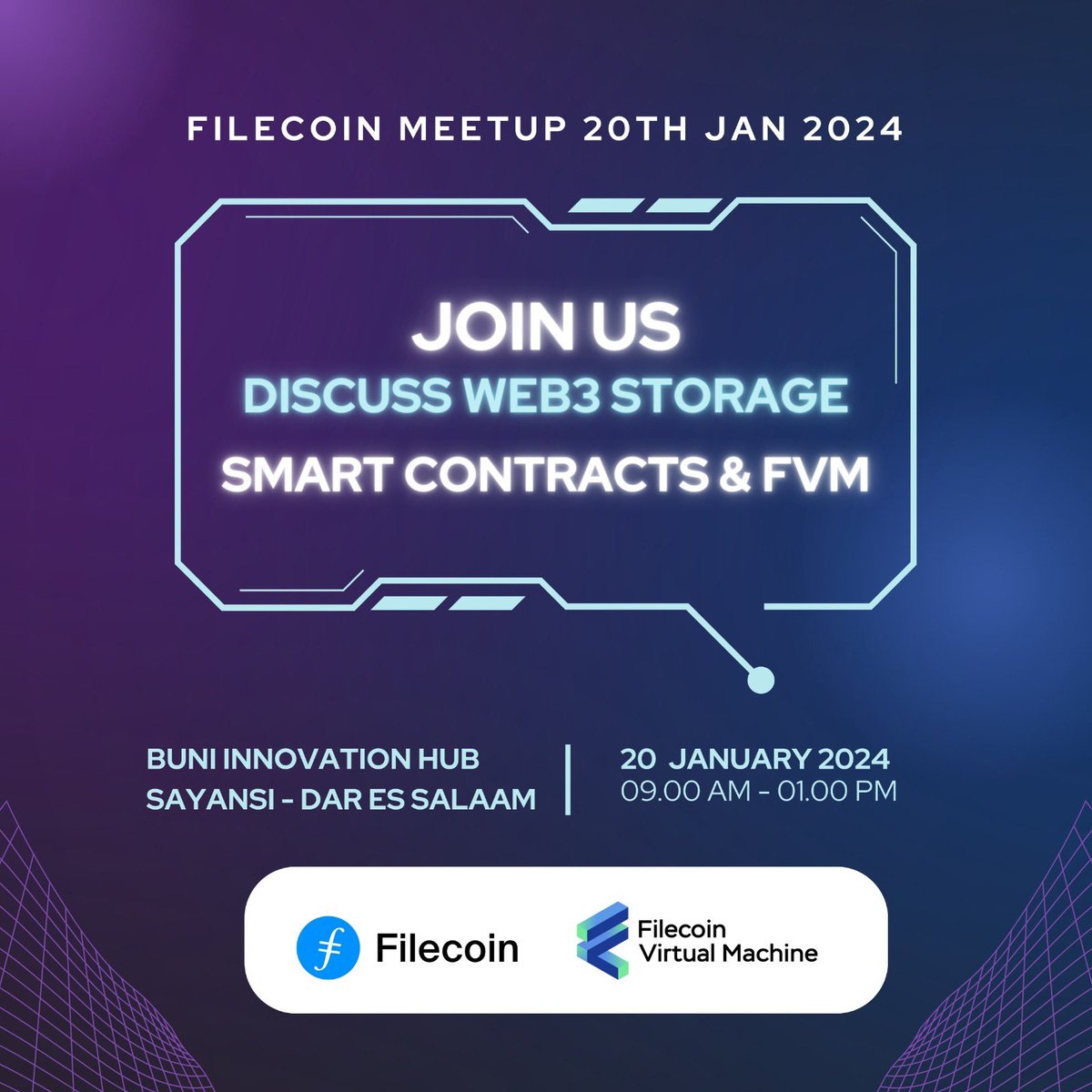 We are back this weekend with another Filecoin Virtual Machine MeetUp. Join us discuss and learn how to build solutions and dApps on the Filecoin Virtual Machine. Register Here: eventbrite.com/e/building-sol… @FilFoundation @Filecoin @FilecoinAfrica @protocollabs #FilecoinOrbitCommunity