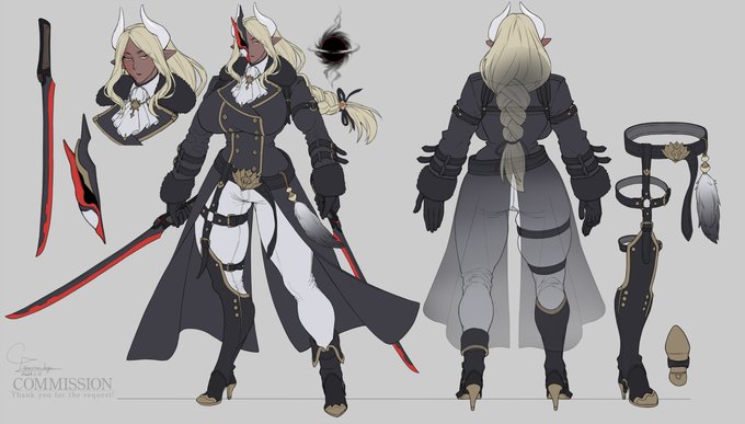 Skeb納品致しました! バレンシア・プシュキナさんのリファレンスシートを描かせていただきました、リクエストありがとうございました! #Skeb #Commission