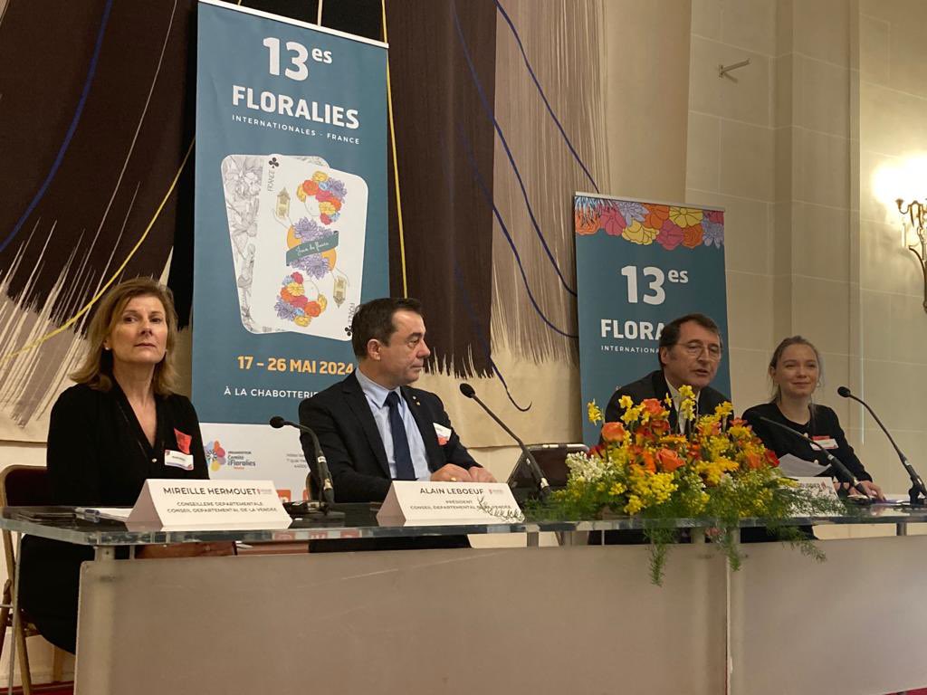 Conférence de presse pour présenter un évènement majeur en Vendée en 2024! Du 17 au 26 mai, c’est au Logis de La Chabotterie que seront organisées les Floralies Internationales – France <a href="/ComiteFloralies/">Floralies Internationales - France</a> 
C’est une opportunité incroyable pour la #Vendée.