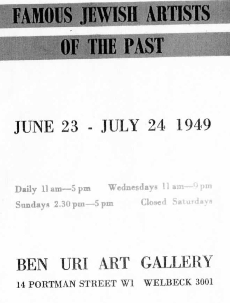 BenUriOnline's tweet photo. In 1949,  Ben Uri held an exhibit titled -  “Famous Jewish Artists of the Past: Israels, Liebermann, Modigliani, the Pissarros, Soutine.” 
 
Find out more about the exhibit from our archives at: https://t.co/If8IEbOaea 

#benuricollection #benurigallery #benuriexhibition #vir ... https://t.co/m6eV9LAHyd