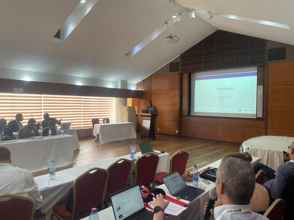 NMIMR_UG's tweet image. Dr. Bright Adu, Senior Research Fellow, @NMIMR_UG, giving a presentation on Work Package Two of @PANGenS2023.
#Firstinpersonmeeting
#Bioinformaticstraining