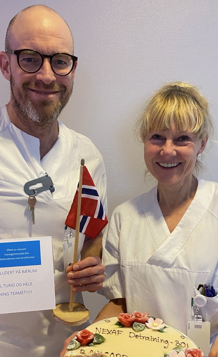 Bærum hospital 🇳🇴 is the first site to reach 30 included athletes in The NEXAF Detraining Study on effects of reduced exercise intensity on AF burden in endurance athletes - congratulations <a href="/MariusMyrstad/">Marius Myrstad</a> @TuridApelland  Still including at all sites! 🇦🇨🇧🇪