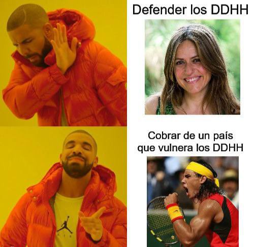 Itziar Ituño ha sido cancelada por participar en una manifestación en favor de algo tan básico como acabar con la excepcionalidad penitenciaria y cumplir con la legislación vigente.

Mientras tanto, se aplaude que Rafa Nadal se convierta en embajador de Arabia Saudí, una