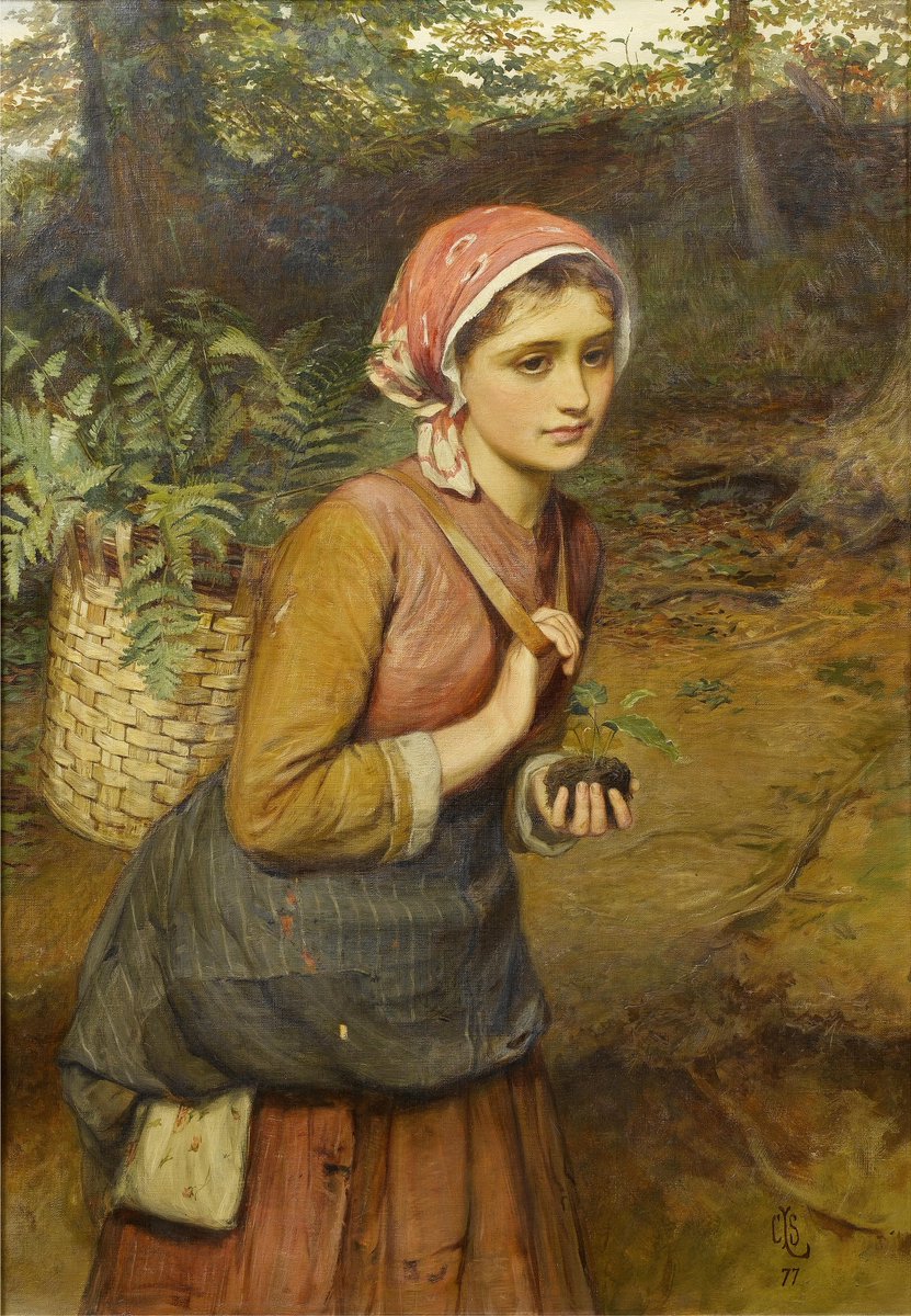 🎨Charles Sillem Lidderdale (British,1831-1895) The fern gatherer 1877.