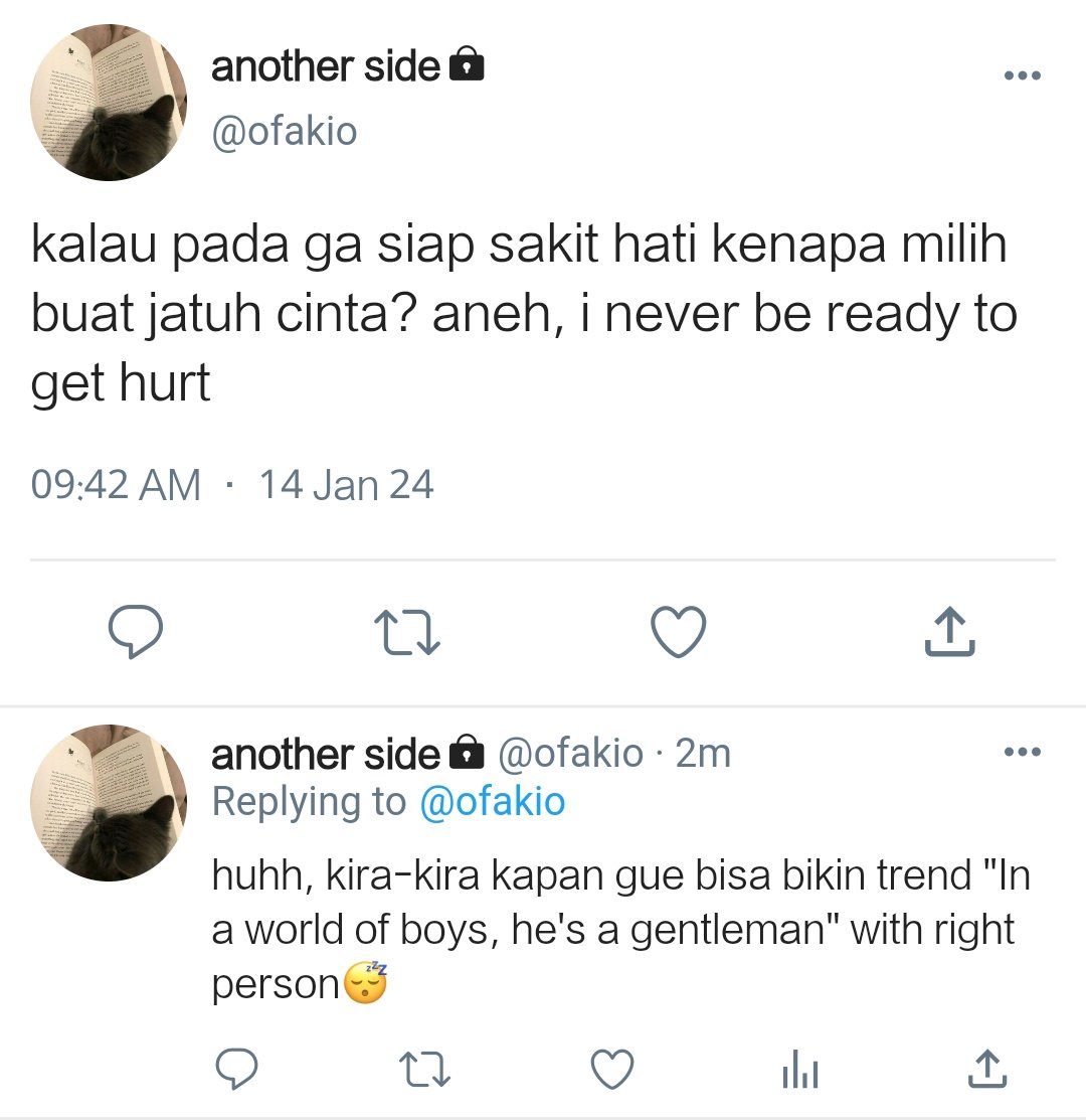 nardahatake's tweet photo. —✧✧ TAEKOOK AU | "Daylight"

Pemikiran Akio cukup simpel, ia tidak harus jatuh cinta jika ia tidak ingin sakit. Seharusnya seperti itu, namun semuanya berubah kala sosok itu hadir, hadir kembali seolah menghidupkan kupu-kupu di dalam perutnya.

—————
by nardahatake https://t.co/iHMBmZRubB