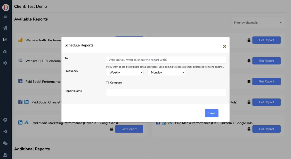 data_myth's tweet image. We&apos;re thrilled to announce the arrival of Schedule Reports in DataMyth, designed to streamline your workflow &amp;amp; deliver valuable insights even faster.
Select the reports you need, choose your custom intervals (weekly or monthly), &amp;amp; watch as fresh data lands in your inbox.