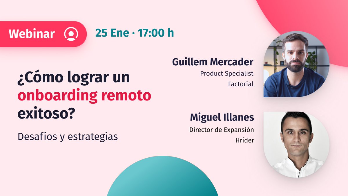 🖥 ¿Cómo lograr un #onboarding remoto? 🗓️ Jueves 25 | 17:00h 📲 factorialhr.es/webinars/onboa…