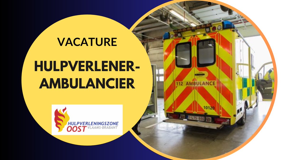 Maak van je roeping... je beroep. Als het erom gaat, maak jij het verschil bij Hulpverleningszone Oost (Vlaams-Brabant). #vacature #hulpverlener #ambulancier