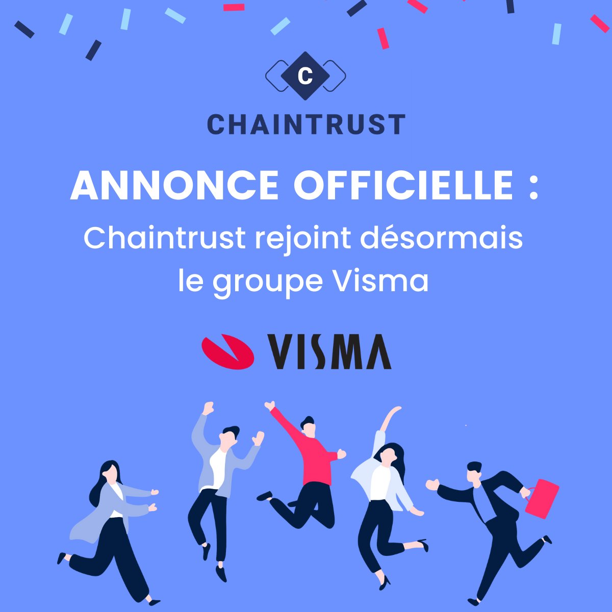 🗞️ANNONCE OFFICIELLE : Chaintrust rejoint désormais le groupe Visma.

Le communiqué de presse est à retrouver ici ⬇️
laprofessioncomptable.com/article/articl…

#Chaintrust #ComptaTech #Visma #ExpertiseComptable