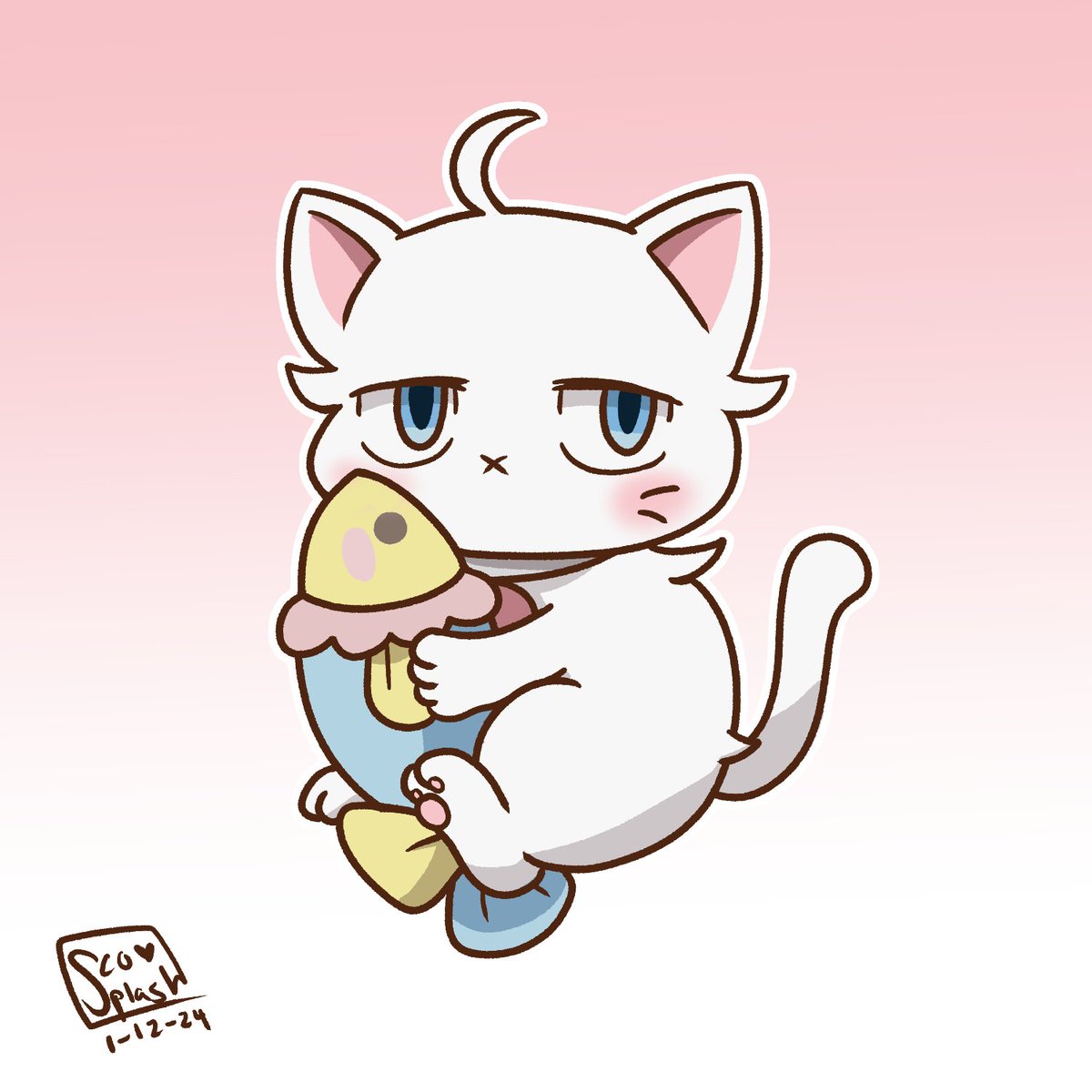 scosplash's tweet photo. I recently binge watched My New Boss is Goofy and was inspired to draw the tsundere cat lol https://t.co/00o77CyUGs