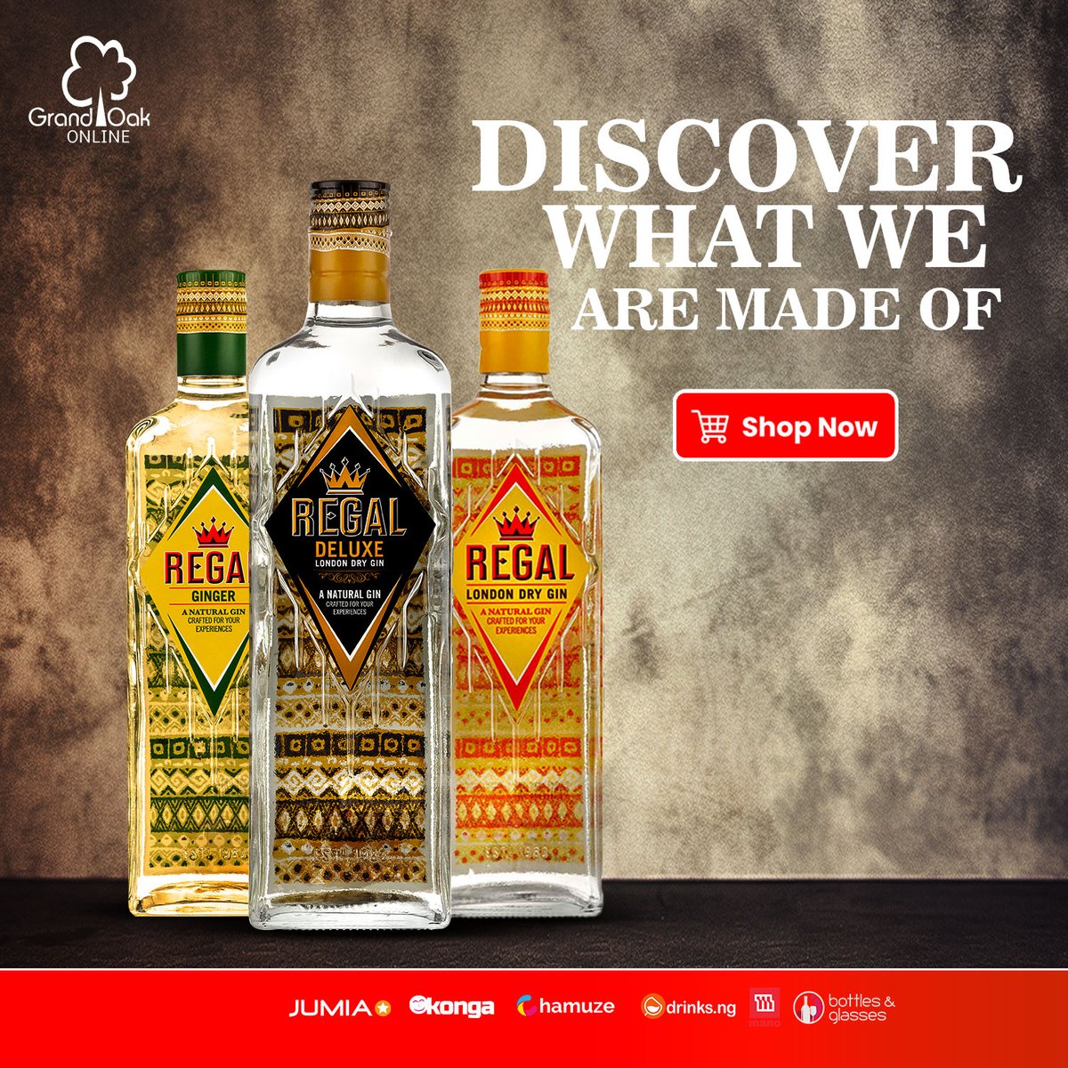Experience spirited moments of distillery mastery. Be overwhelmed by the excess flavour of the Regal side of life.

Shop Now on Chamuze.com, Jumia and Konga or tap the link in the bio @grandoakonline
@regaldryginng
