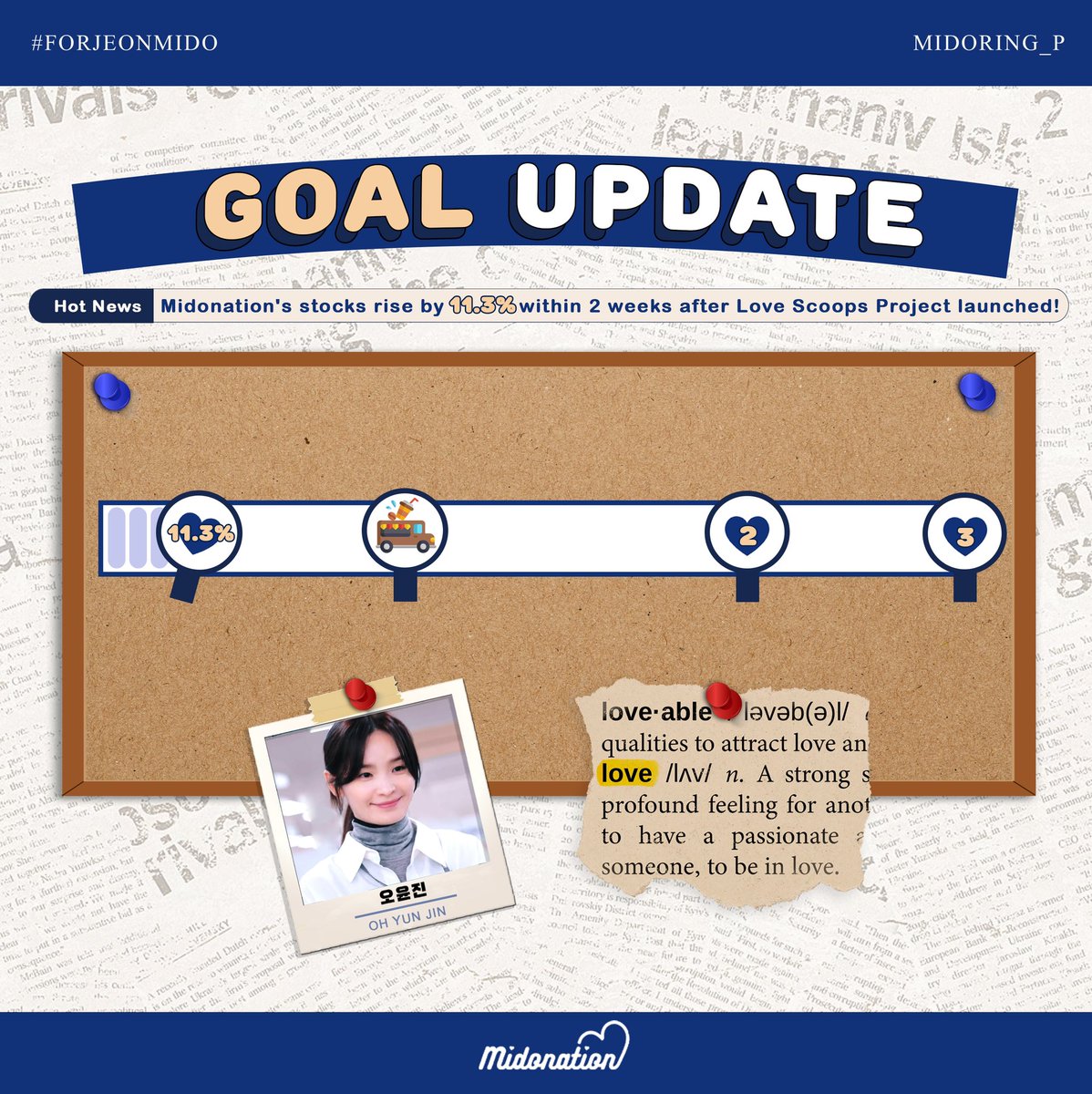 Midoring_P's tweet photo. 🗞️Baepsae Press: Midonation Stocks Rise by 11.3%
우와! Midonation’s love for uri Midoring is truly like no other 💕🤩
You can still join or “upgrade” if you already did. Let’s make another milestone for our Mido!🥰
Always and only #ForJeonMido 💙#MidonationLoveScoops https://t.co/scoENPlHIm