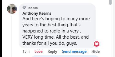 RetroCharts's tweet photo. This sort of comment makes it all worthwhile.
Retro Charts Radio is now 1 Year Old.
Have a listen and see if you agree with Anthony😉
https://t.co/lr0leVs4qw
#HistoryInTheMaking
#RippingUpTheRadioRuleBook
#4WeekNoRepeatPolicy 
#AllTheTop40Hits1952To1999 https://t.co/Kd93K1v3Wo