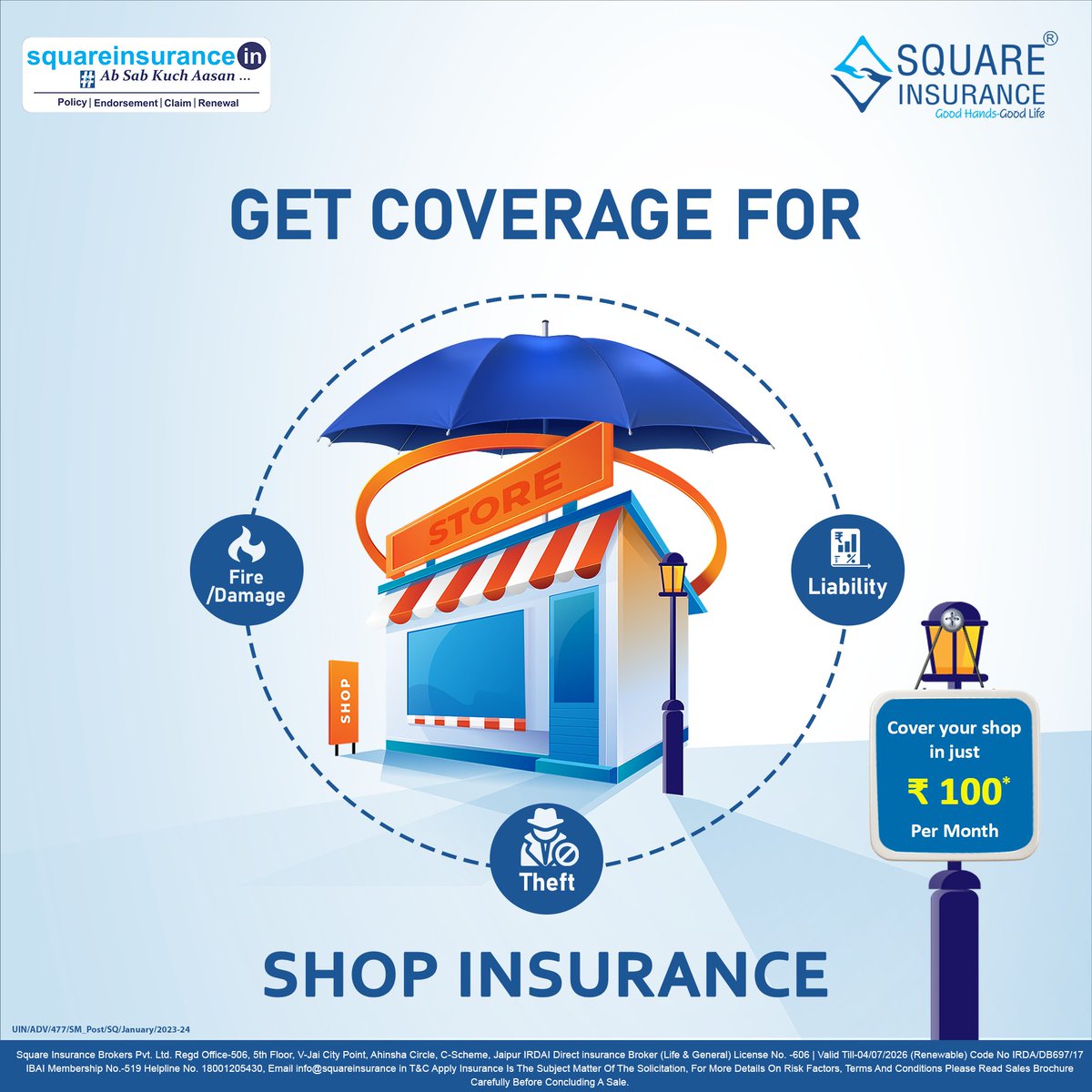 sibpl_gic's tweet image. Don't let unexpected events disrupt your dream. Shop insurance provides peace of mind and protects your business from unforeseen. For More - Visit - squareinsurance.in

#shopinsurance #businessinsurance #Squareinsurance