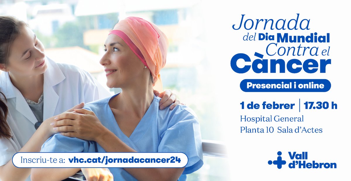 vallhebron's tweet photo. Ja t'has inscrit per venir a la Jornada del #DiaMundialContraElCancer? Podràs gaudir de conferències i taules rodones amb experts de #VallHebron en assistència i recerca, a més de comptar amb la participació de pacients.

🗓 1 feb.
🕒 17:30 hores
ℹ️ https://t.co/pg1C2eT4tA https://t.co/nkRzjCHR7G