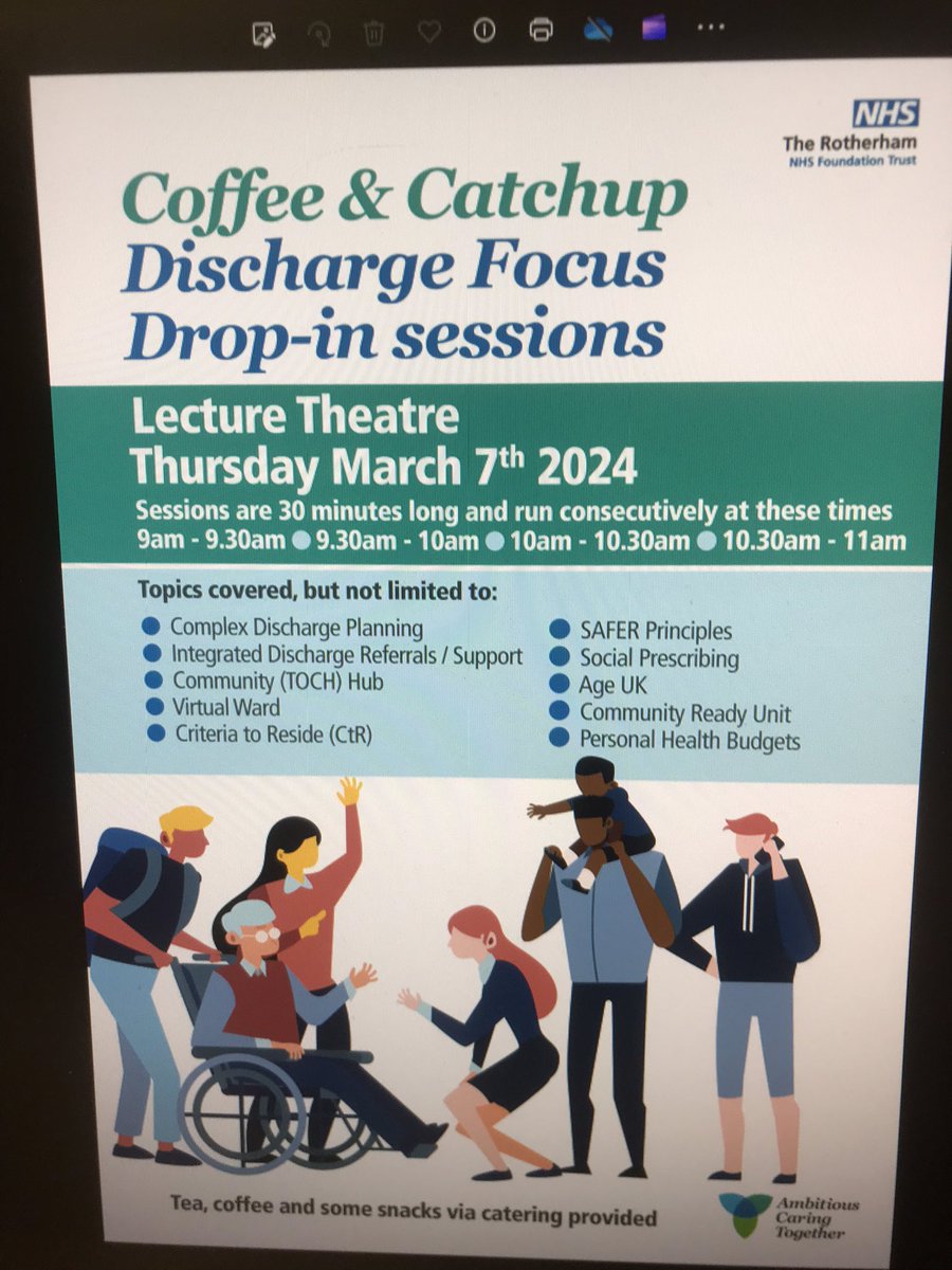 Calling TRFT colleagues. Come and spend 30 minutes with us on Thursday 7 March 2024 
Refreshments and a breakfast sandwich will be on offer too