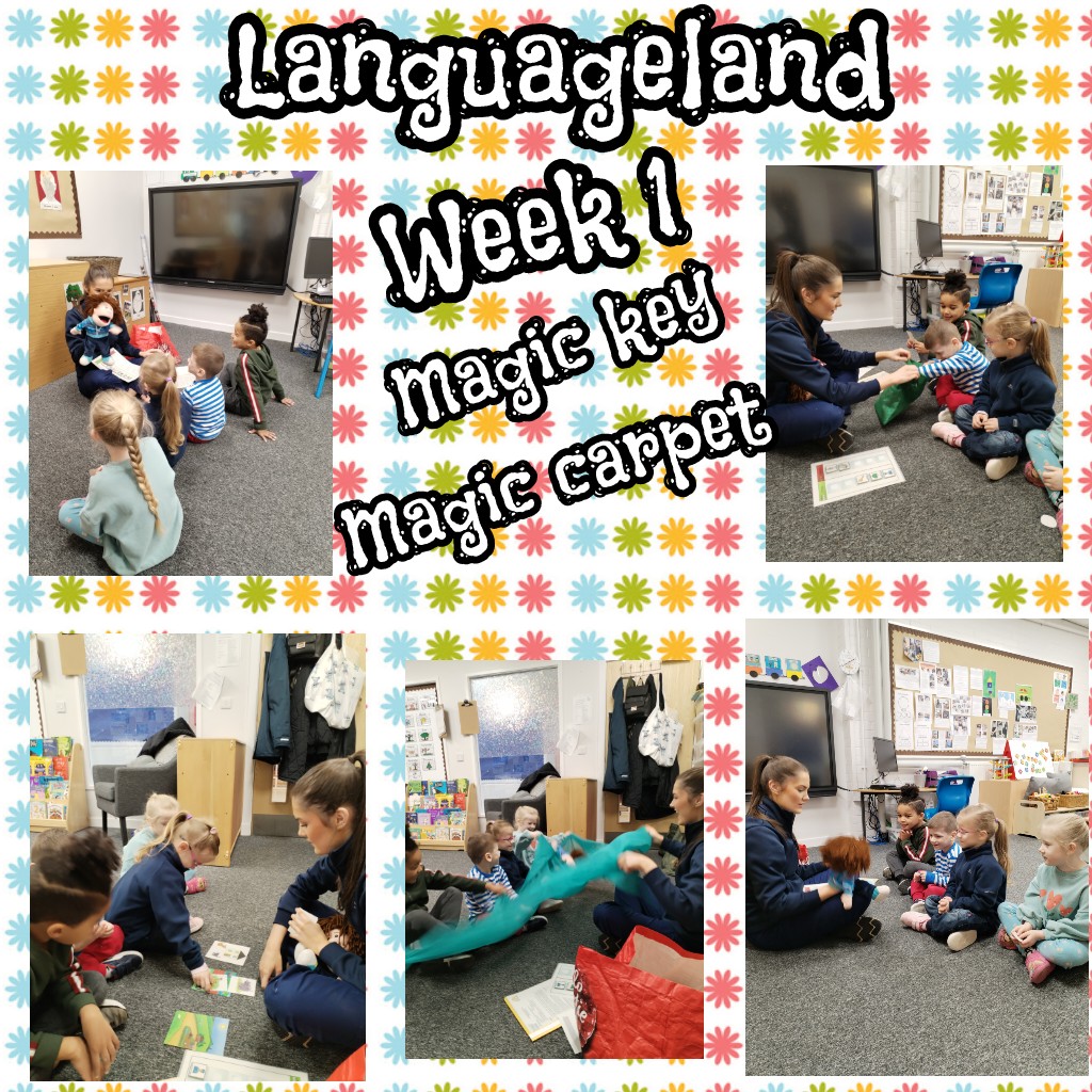 NurserySmos's tweet image. The children joined in with our first week of Languageland. We met Jack the puppet, Postman Pete and went on a flying carpet. #attainment #literacy #turntaking #communication @SMOSPrimary @SLTNorth @EarlyYearsNLC