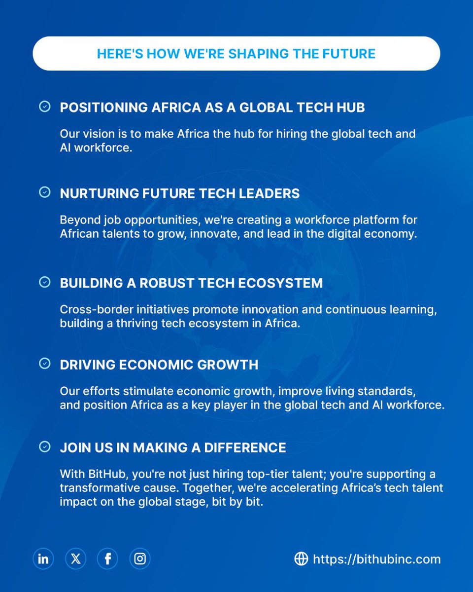 bithubinc_'s tweet photo. Join BitHub in our transformative journey!
We're not just hiring top-tier talents,we're shaping the future of tech in Africa, nurturing and building a robust ecosystem. Every hire makes a positive impact on economic growth and innovation.
#digitalinnovation #bithubimpact #jobs https://t.co/ONTAWbxV1l