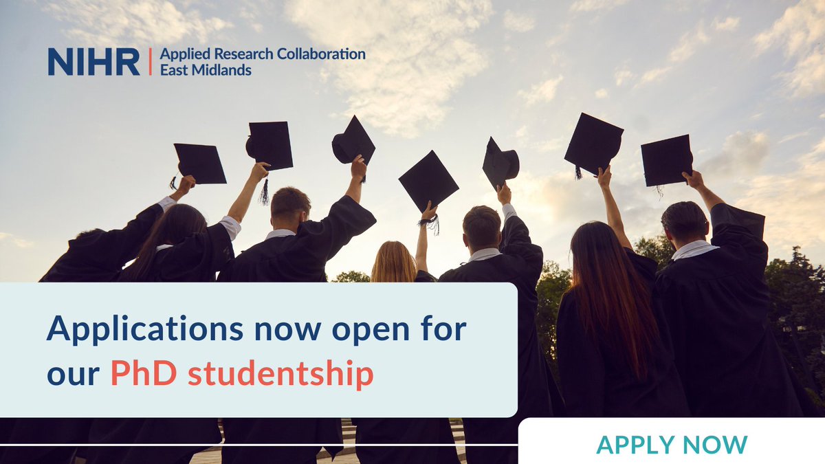 FUNDING: We're pleased to announce an open, competitive call for #PhD funding! Up to 3 full-time awards available, starting in Autumn 2024 at an #EastMidlands university. PhDs should align with @ARC_EM's portfolio of applied research. Find out more: 🔗bit.ly/3U2WbNd