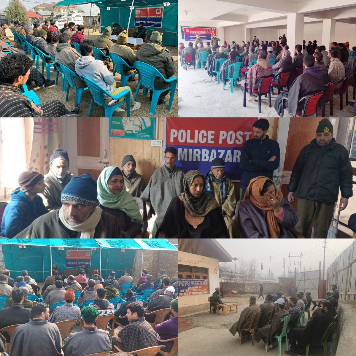 In order to bridge the gap between police & public, Kulgam Police facilitated Police Community Partnership Group meetings at PS #Kulgam, PS #Yaripora, PS #Manzgam & PP #Frisal & PP #Mirbazar. Various issues of public importance were discussed.@KashmirPolice @DigSkr