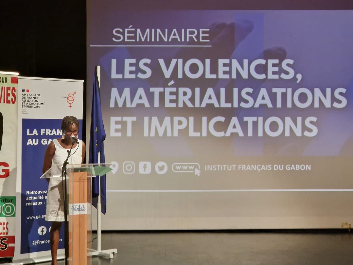 🇫🇷🇬🇦 #Colloque sur les violences à @IFGabon organisé par le Département de psychologie de l'Université Omar Bongo et l'association #Ebando, soutenu par la 🇫🇷 et l’ 🇪🇺.