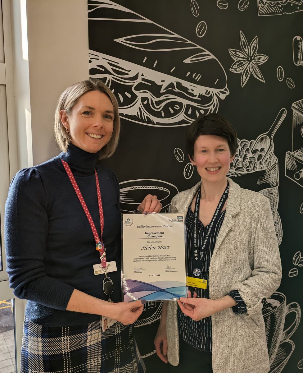 Huge congratulations to our newest Improvement Champion Helen Hart! Well done , you have worked very hard and are a super addition to our Community of Improvement practice @DudleyGroupNHS @KarenLe08016942 @DudleyGroupCEO