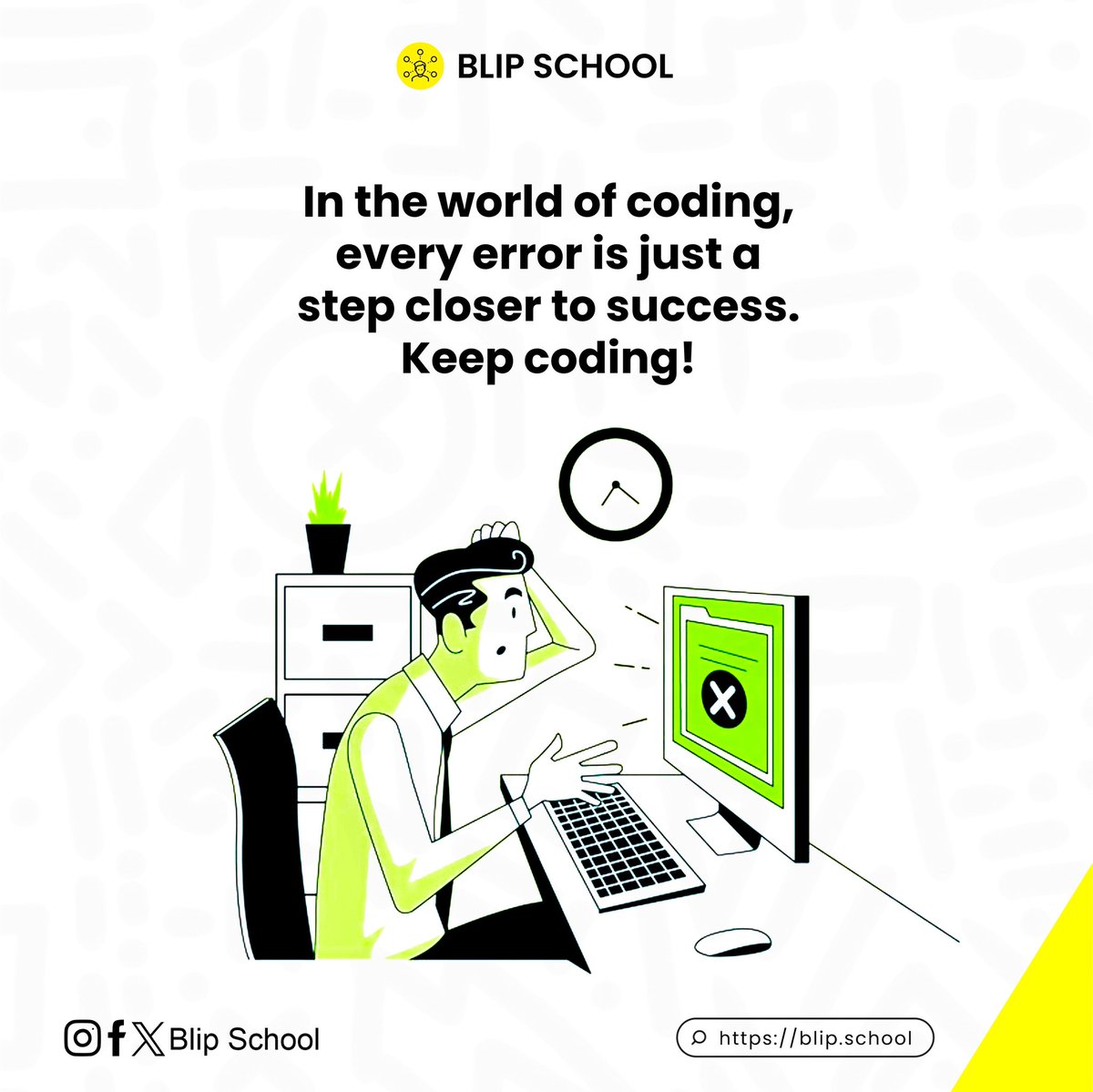 BlipSchool's tweet image. Quitting don&apos;t count but mistakes do!
Do not give up on your tech journey. 🎯

#technology #learnatechskill #techskill #learncoding #learncode #tech #TechInnovation  #blipschool #learncomputers #learncomputerskills