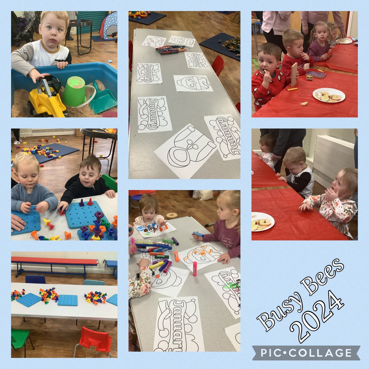 We were so excited to see our Busy Bees this morning, it was wonderful to see such happy, smiling faces. 😀Today we worked on our fine motor skills by picking up pom poms using our grip with a tweezer and then using  these pom poms to create our name on a template! ⭐️🐝