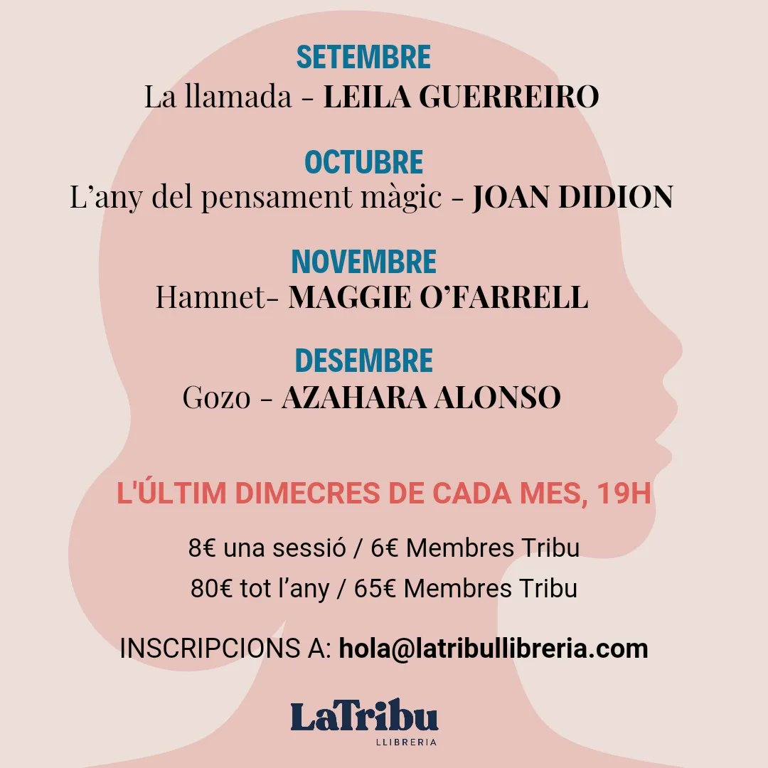 tribullibreria's tweet photo. Després d'uns dies de posar tot a lloc tornem amb força per entomar aquest 2024 com cal! Comencem ben fortes amb el club LLEGIM AUTORES, i quines autores!😍 I la guia imprescindible de la @Berta_gomez 💜
ℹ️https://t.co/YxOEV1J7r9
🔸INSCRIPCIONS: hola@latribullibreria.com https://t.co/wx6WgIAVuJ