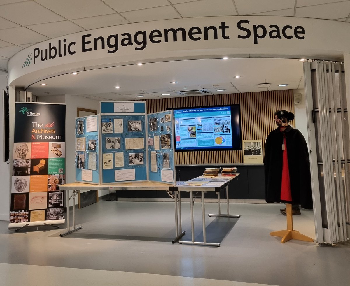 Come and see our #HistNursing display today @StGeorgesUni @StGeorgesTrust! If you're very lucky we might even let you dress up in one of our gorgeous nursing capes 😉