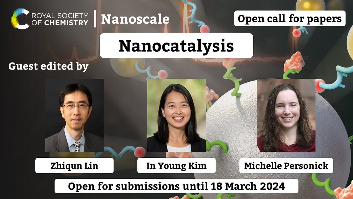 ⏰⏰ 1 week left ⏰⏰ We're still welcoming submissions to our @nanoscale_rsc collection on #nanocatalysis guest edited by Zhiqun Lin, In Young Kim and @Personick_ML ! Find out more here 👇 blogs.rsc.org/nr/2024/01/17/…