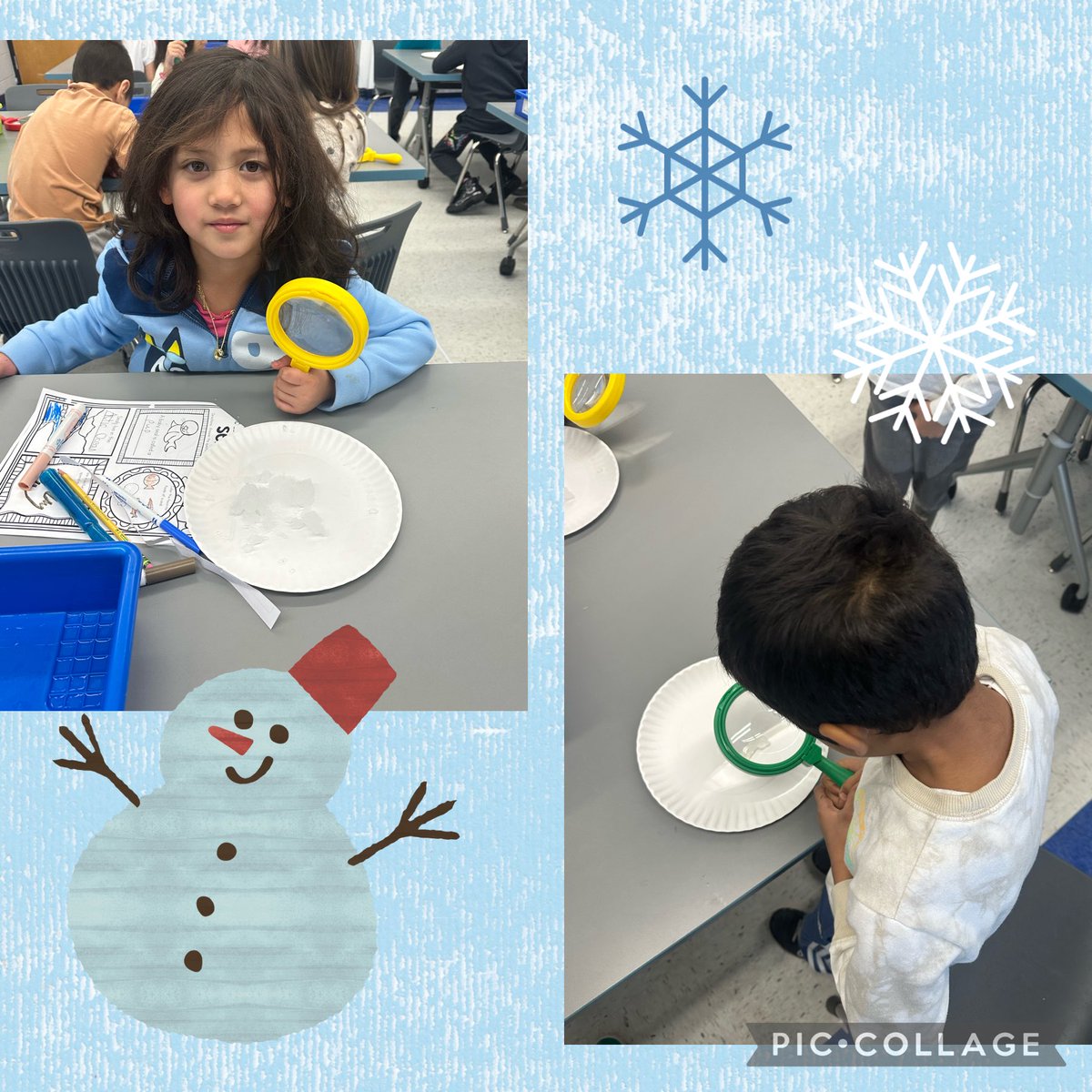 ThinkScience105's tweet photo. Let it snow!  First grade scientists examining snow with hand lenses. @HolmdelSchool @HolmdelMathSci @VillagePrin https://t.co/UHDUWwK0pu