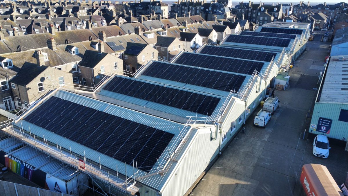 What a view 😎

575 solar panels successfully installed across our production facility in Lowestoft. 

Why did we make this investment? Our new sea of solar panels will reduce our electricity consumption by over 40%! 

#renewableenergy  #carbonneutral